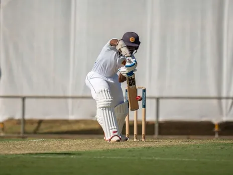 Sri Lanka A batter Nuwanidu Fernando in action against Australia A (Image: Cricket Australia)
