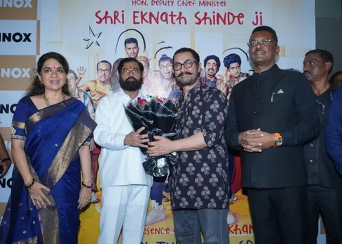 Eknath Shinde attended a special screening of Aamir Khan’s Sitaare Zameen Par (Photo/ANI)