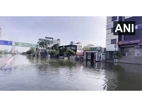 Waterlogging in Anasagar Chaupati area. (Photo/ANI)