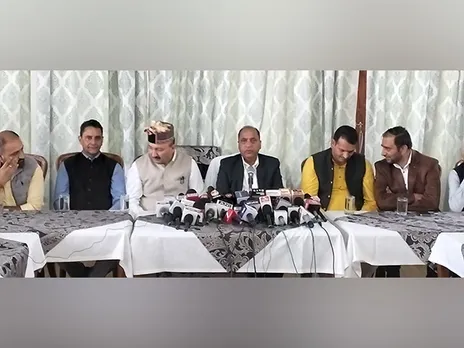 BJP's Jai Ram Thakur addressing a press conference in Shimla (Photo/ANI)