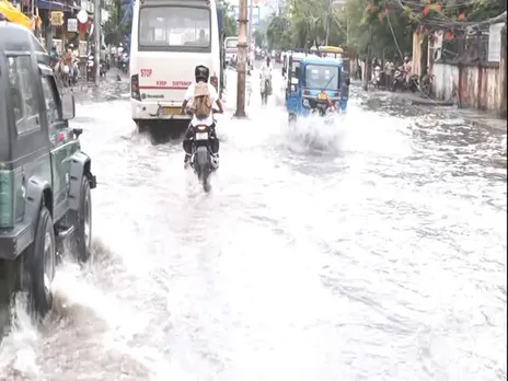 Waterlogging in several parts of Assam's Guwahati city (Photo/ANI)