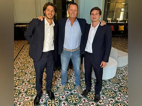 US Special Presidential Envoy Richard Grenell with Imran Khan’s sons Sulaiman Isa Khan (right) and Kasim Khan (left) in California.