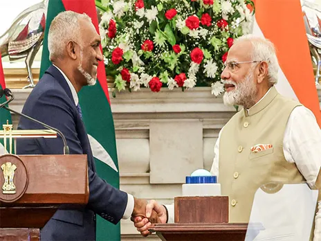 Maldives President Mohamed Muizzu and Prime Minister Narendra Modi (File Photo/ANI)