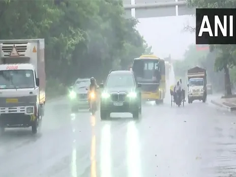 Visual of rainfall from Lajpat Nagar (Photo/ANI)