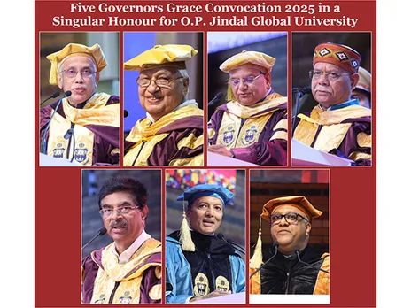 Five Governors Grace Convocation 2025 in a Singular Honour for O.P. Jindal Global University