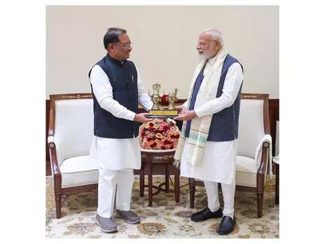 Chhattisgarh CM Vishnu Deo Sai meets Prime Minister Narendra Modi (Photo/X @vishnudsai)