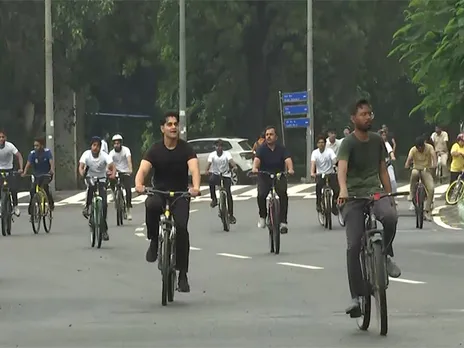 Visuals from the Fit India Sundays on Cycle (Photo/ANI)