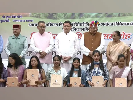 Uttarakhand CM Dhami distributes appointment letters to selected candidates under Irrigation dept and Transport Corporation (Photo/ANI)
