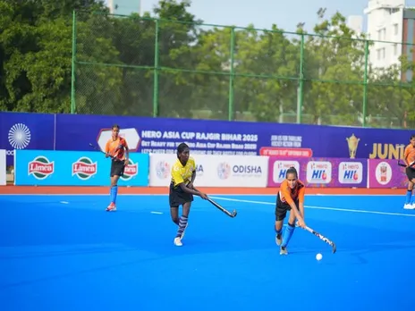Players in action during the match (Photo: Hockey India)
