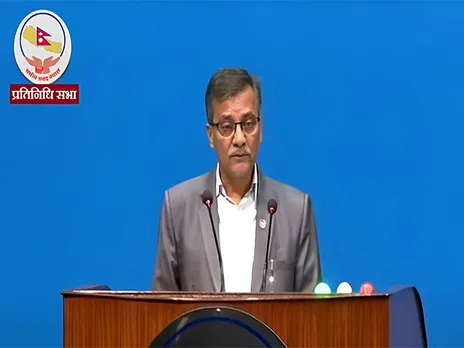 Nepal’s Minister for Law, Justice, and Parliamentary Affairs, Ajay Kumar Chaurasiya (Screengrab/ Nepal House of Representatives)