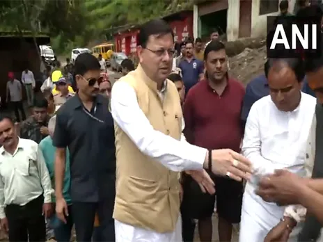 Uttarakhand CM Pushkar Singh Dhami reached Sainji village (Photo/ANI)
