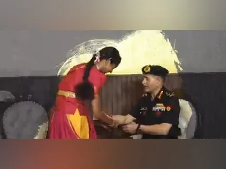 General Upendra Dwivedi, the Chief of Army Staff celebrated Raksha Bandhan with children (Photo/ @adgpi)