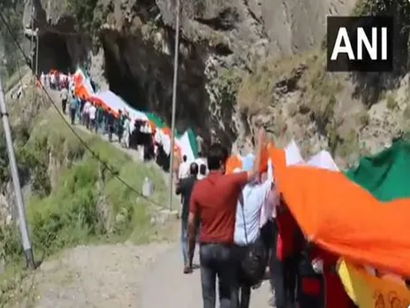 Mega Tiranga Rally under ‘Har Ghar Tiranga’ campaign held in Kupwara (Photo/ANI)
