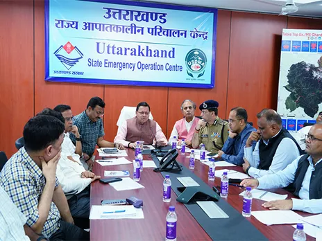 Uttarakhand CM holds meeting. (Photo/ANI)