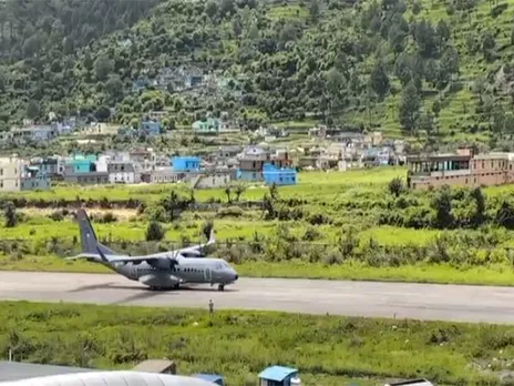 C295 lands in Uttarkashi's Dharasu (Photo/ANI)