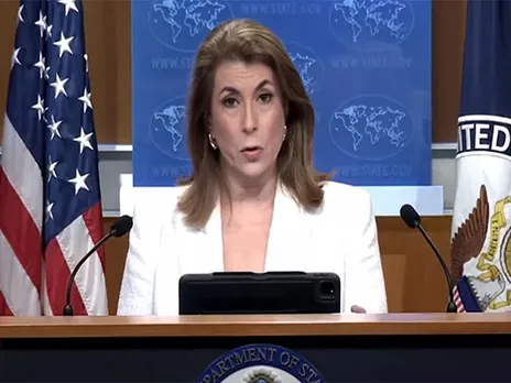 US State Department Spokesperson Tammy Bruce (Photo/State TV Via Reuters)