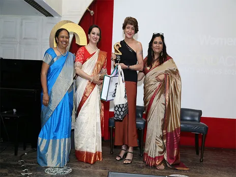 From left: Lakshmi Pratury (Founder, INK), Dr. Kanika Sood Sharma (Narayana Health), Dilshad Master (Bull’s Adventure), Archana Dutta (Founder and CEO, SecondAct/INK Women).