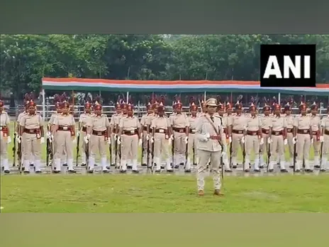 Preparations for Independence Day celebrations underway at Gandhi Maidan. (Photo/ANI)