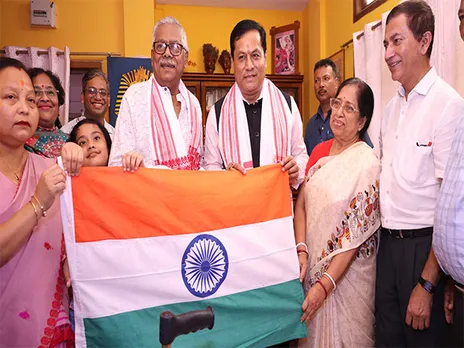 Union Minister Sarbananda Sonowal launches ‘Har Ghar Tiranga’ campaign in Dibrugarh (Photo/ANI)