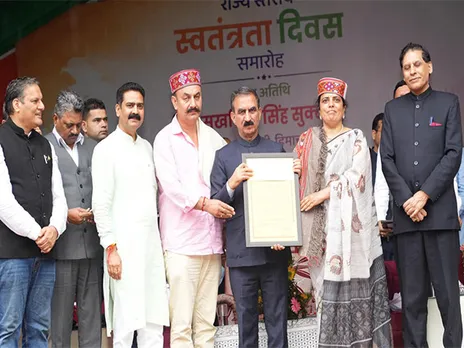 Himachal Pradesh CM launches Him Bhog wheat flour, daliya, turmeric products in Mandi, honours various individuals for valuable contributions in multiple fields. (PhotoANI)