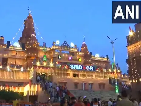 Large number of people visits Mathura Krishna Janambhoomi temple on Janmashtami. (PhotoANI)