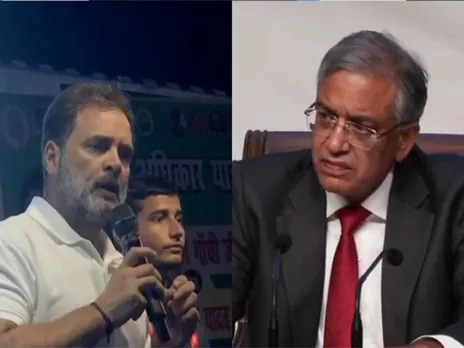 Lok Sabha LoP Rahul Gandhi and CEC Gyanesh Kumar (Photo: ANI)