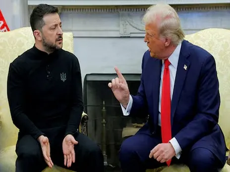 US President Donald Trump with Ukrainian President Volodymyr Zelenskyy at the White House in February this year. (File Photo/Reuters)