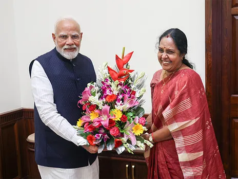 Prime Minister Narendra Modi and Vanathi Srinivasan, MLA and Chief Patron of the Paralympic Committee of India (Photo: PCI)