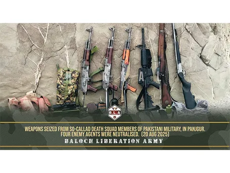 Weapons seized from Pakistan’s military (Photo/ Hakkal media wing)