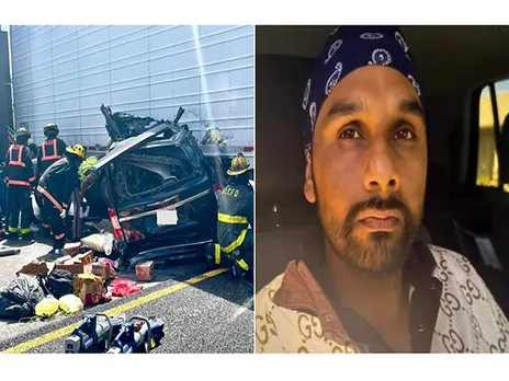 Crash site and Harjinder Singh (Photo/ X@TriciaOhio)