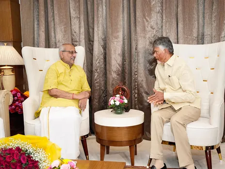 Andhra Pradesh CM Nara Chandrababu Naidu with CP Radhakrishnan in Delhi. (Photo/TDP)