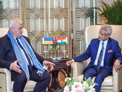 EAM S Jaishankar with Ukraine’s Foreign Minister Andrii Sybiha (File Photo/ ANI)