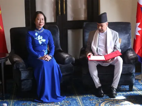 Vietnamese Vice President Vo Thi Anh Xuan with Nepali Vice President Ram Sahaya Prasad Yadav (Photo/ANI)