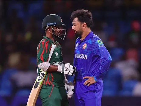 Rashid Khan (right) Litton Das (left). (Photo/ICC)