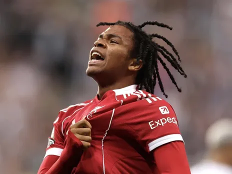 Rio Ngumoha celebrating his goal. (Photo: Liverpool official website)
