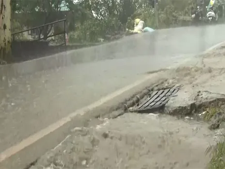 Visual of damage caused in Kangra, Himachal Pradesh, amid heavy rain and flash floods. (Photo/ANI)