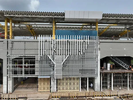 Visual of an under construction bullet train station (Photo: @RailMinIndia/X)