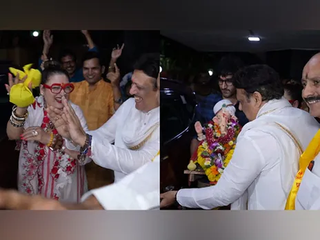 Govinda, Sunita Ahuja at Ganpati Visarjan (Photo/ANI)