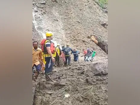 SDRF rescues over 70 villagers in Rudraprayag. (Photo/ANI)