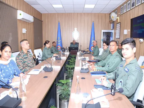 Air Marshal Vijay Kumar Garg visits Air Force Station Prahladpur (Photo/ANI)