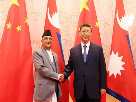 Nepal Prime Minister KP Sharma Oli with Chinese President Xi Jinping in Tianjin (Photo: X/@kpsharmaoli)