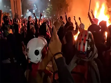 Visuals from the protest in Jakarta (Photo: Reuters)