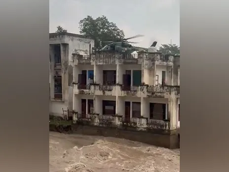 Indian Army Aviation helicopters evacuated 22 CRPF personnel and three civilians stranded near Madhopur Headworks in Punjab (Photo/ANI)