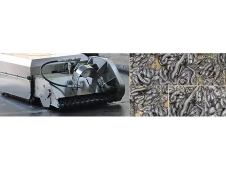BetaTANK Robot and the thick sludge pumped out by the robot