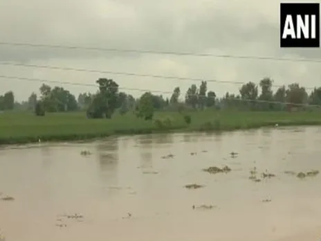 Flooded-affected villages at Hussainiwala border in Ferozepur.