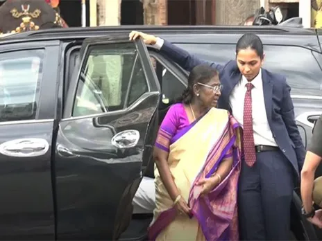 President Droupadi Murmu at Sri Ranganathaswamy temple. (Photo/ANI)