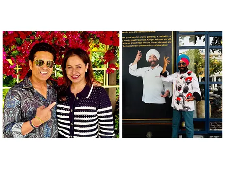 Couple Sachin Tendulkar-Anjali Tendulkar and chef Harpal Singh Sokhi (Image source: Instagram)