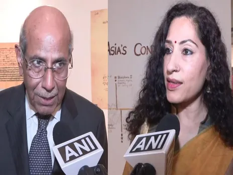 Former Foreign Secretary Shyam Saran (left) and ICCR Director General Nandini Singla (right) (Photo/ANI)
