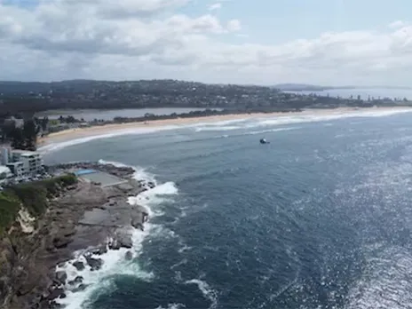 A drone view of Long Reef Beach, following an incident where a surfer died after being attacked by a large shark, in Dee Why near Sydney (Image/ANI)