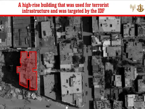 Building targeted by Israel (Image: X@IDF)